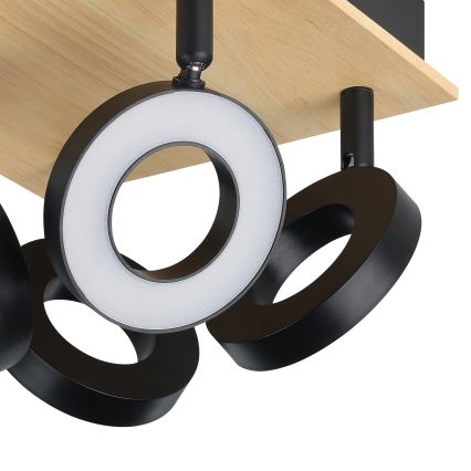 Eglo - LED σποτ φωτιστικό 4xLED/4,2W/230V μαύρο/καφέ