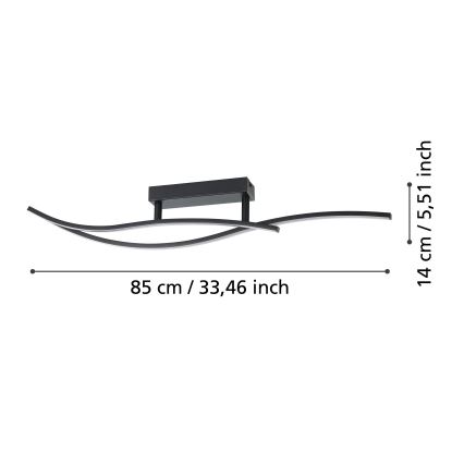Eglo - Φωτιστικό οροφής LED LED/12W/230V 4000K μαύρο