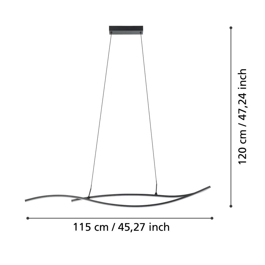 Eglo -  Κρεμαστό φωτιστικό οροφής LED LED/20W/230V 4000K μαύρο