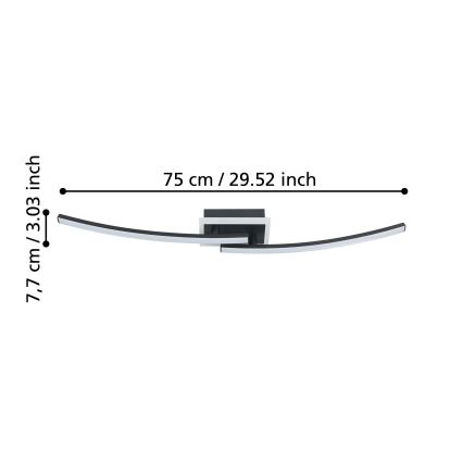 Eglo - Φωτιστικό οροφής LED LED/12W/230V 4000K μαύρο