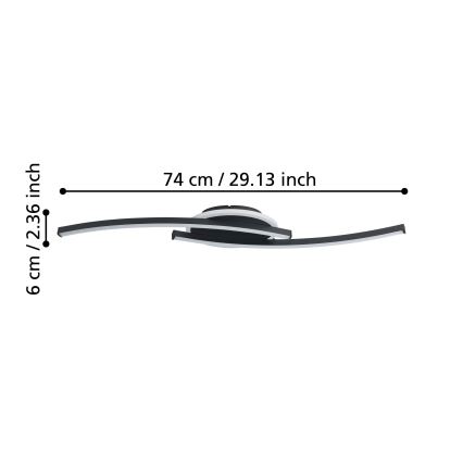 Eglo - Φωτιστικό οροφής LED LED/12W/230V 4000K μαύρο