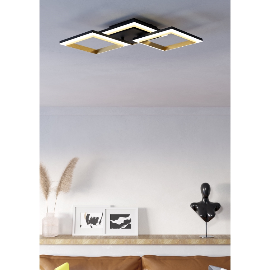 Eglo - LED Dimmable φωτιστικό οροφής LED/20W/230V 4000K μαύρο/χρυσό