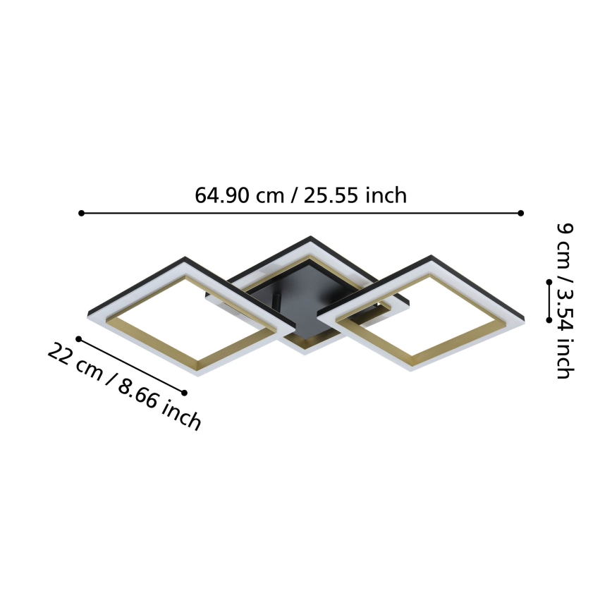 Eglo - LED Dimmable φωτιστικό οροφής LED/20W/230V 4000K μαύρο/χρυσό