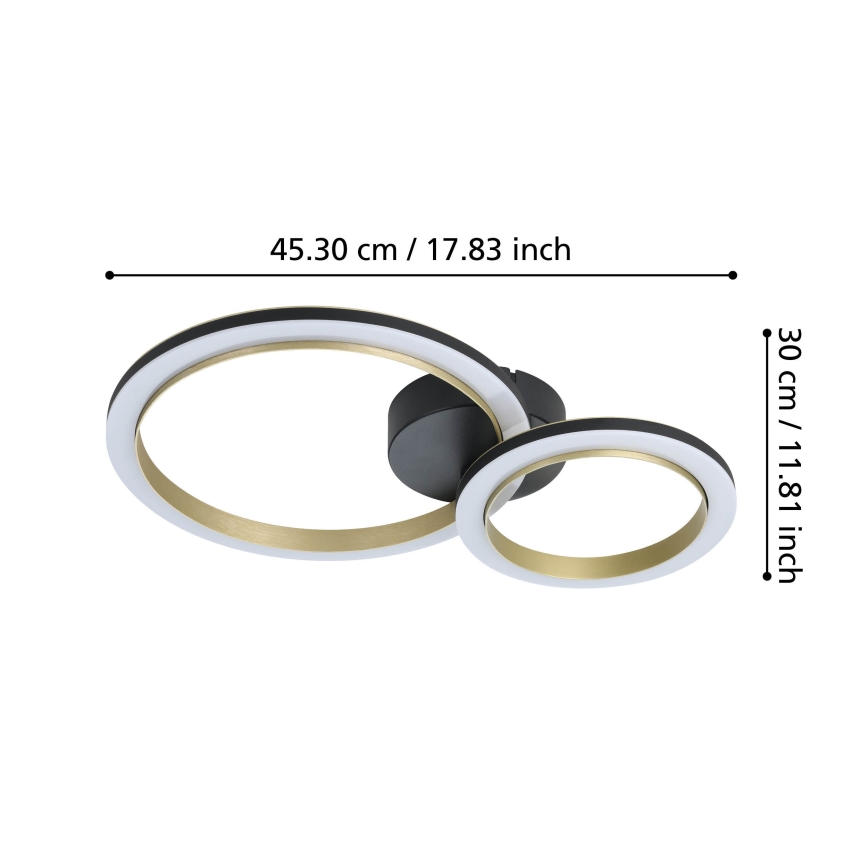Eglo - LED Dimmable φωτιστικό οροφής LED/12W/230V 4000K μαύρο/χρυσό