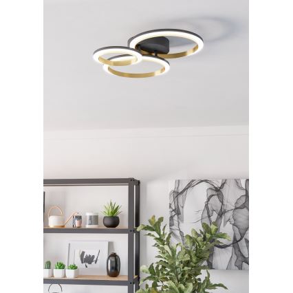 Eglo - LED Dimmable φωτιστικό οροφής LED/20W/230V 4000K μαύρο/χρυσό