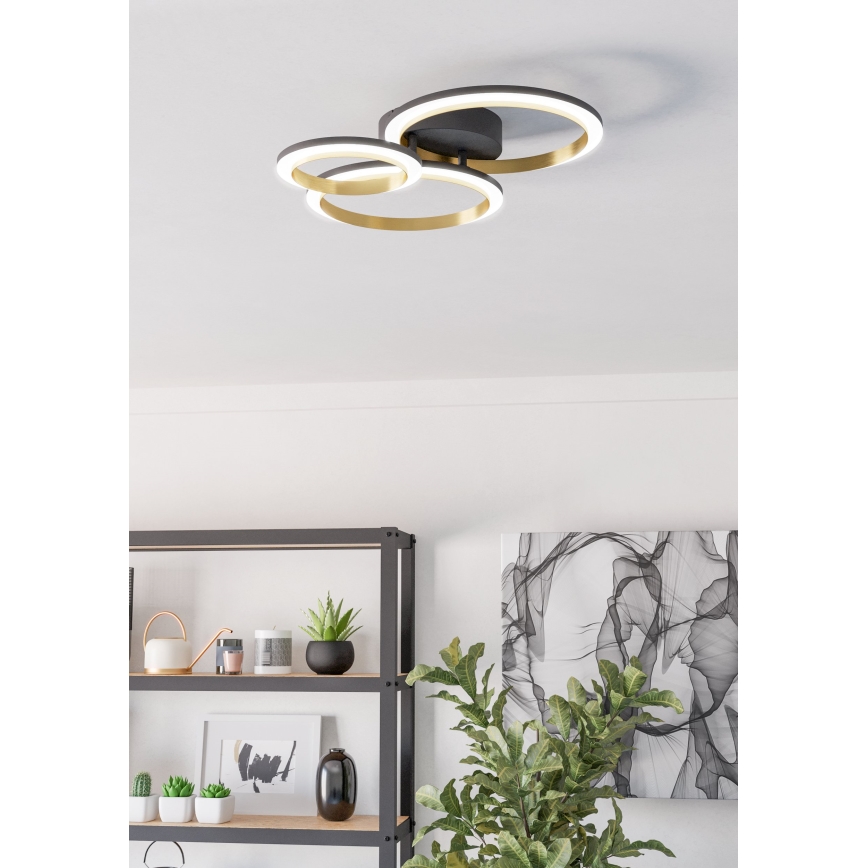Eglo - LED Dimmable φωτιστικό οροφής LED/20W/230V 4000K μαύρο/χρυσό