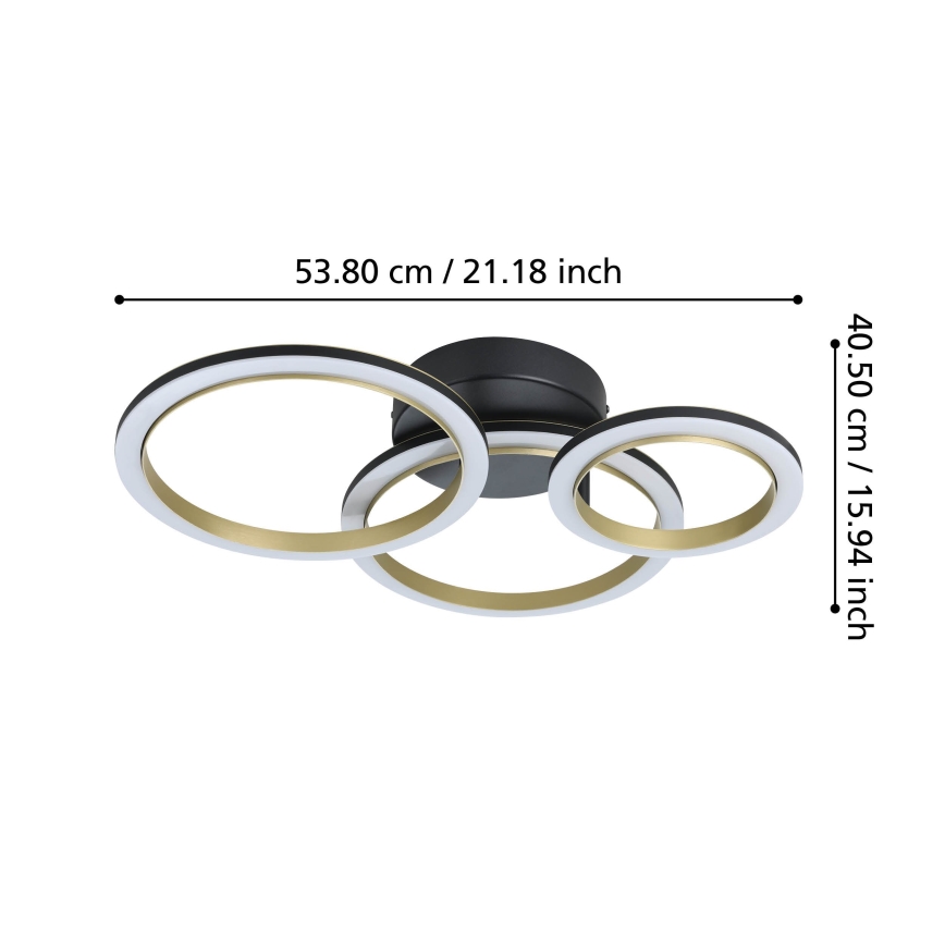 Eglo - LED Dimmable φωτιστικό οροφής LED/20W/230V 4000K μαύρο/χρυσό