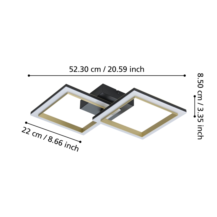 Eglo - LED Dimmable φωτιστικό οροφής LED/18,4W/230V 4000K μαύρο/χρυσό