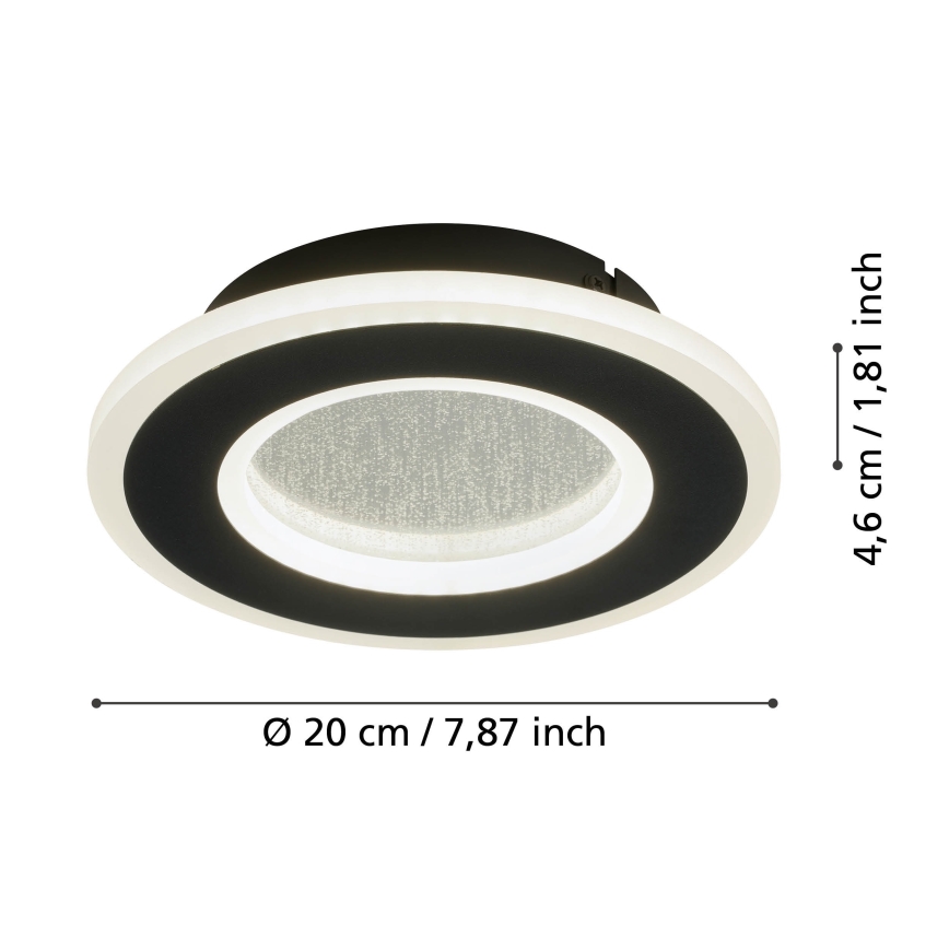 Eglo - Φωτιστικό τοίχου LED LED/12W/230V 4000K μαύρο
