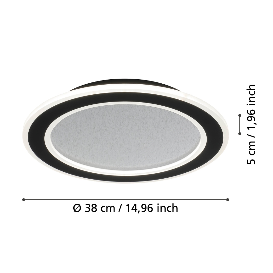 Eglo - LED Dimmable φωτιστικό οροφής LED/20W/230V 2700-6500K μαύρο + τηλεχειριστήριο