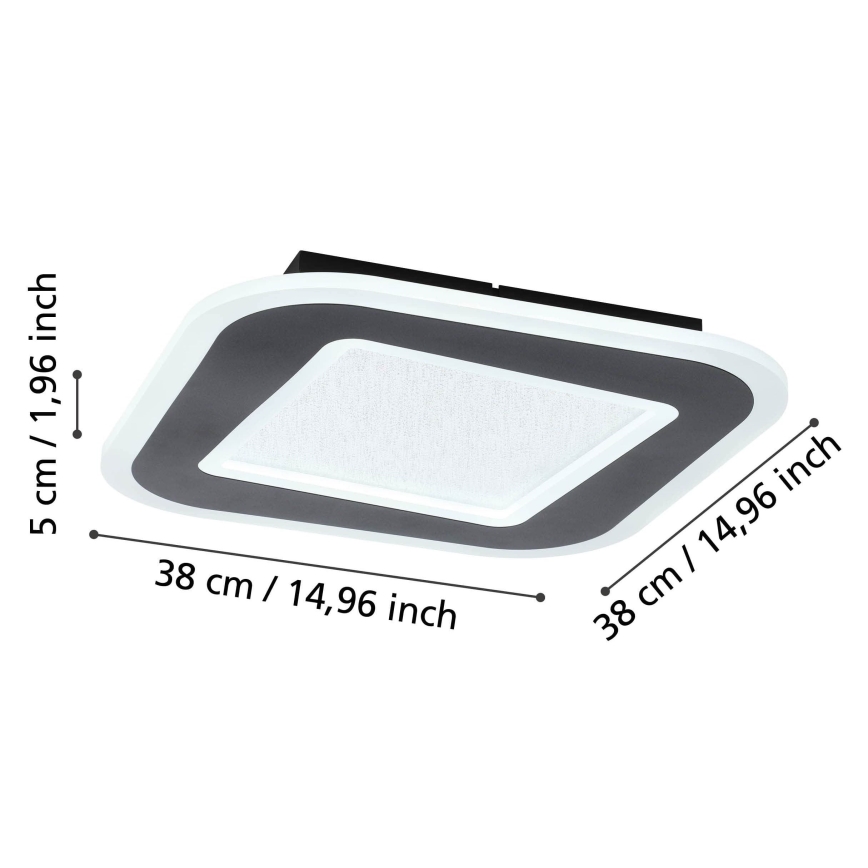 Eglo - LED Dimmable φωτιστικό οροφής LED/20W/230V 2700-6500K μαύρο + τηλεχειριστήριο