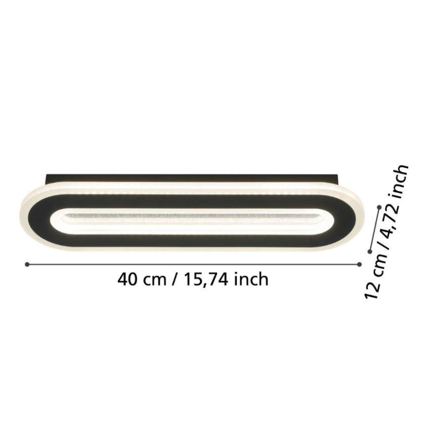 Eglo - Φωτιστικό τοίχου LED LED/12W/230V 4000K μαύρο