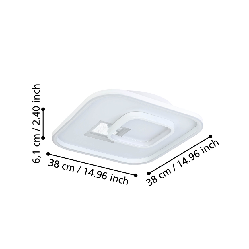 Eglo - Φωτιστικό οροφής LED 1xLED/16,2W/230V + 1xLED/9,2W 38x38 cm λευκό