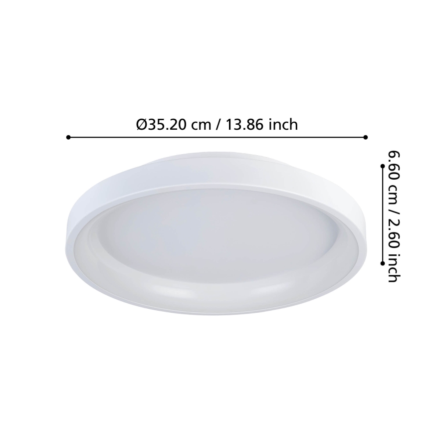 Eglo - LED Dimmable φωτιστικό οροφής LED/12W/230V 2700-6500K λευκό + τηλεχειριστήριο