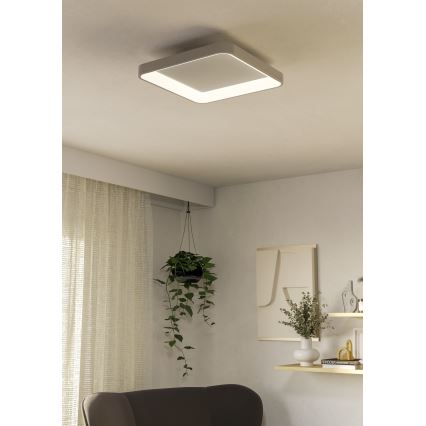 Eglo - LED Dimmable φωτιστικό οροφής LORETELLO LED/12W/230V λευκό + τηλεχειριστήριο