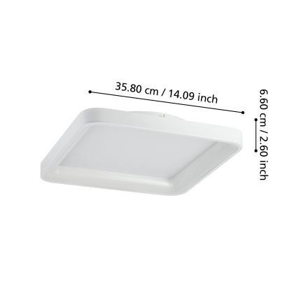 Eglo - LED Dimmable φωτιστικό οροφής LORETELLO LED/12W/230V λευκό + τηλεχειριστήριο