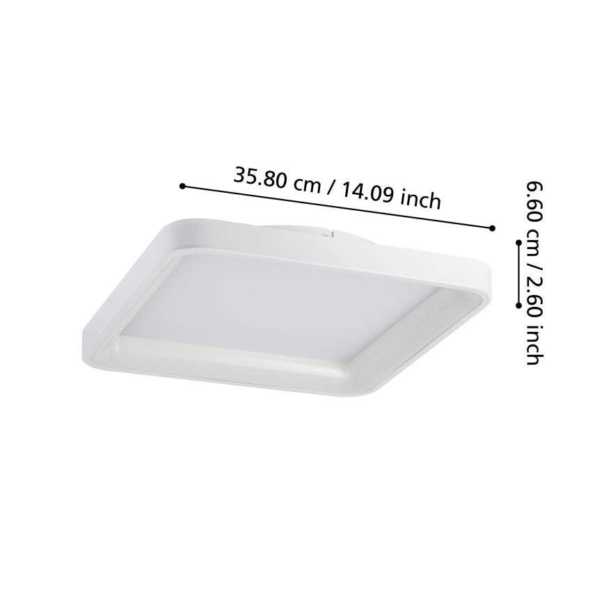 Eglo - LED Dimmable φωτιστικό οροφής LORETELLO LED/12W/230V λευκό + τηλεχειριστήριο