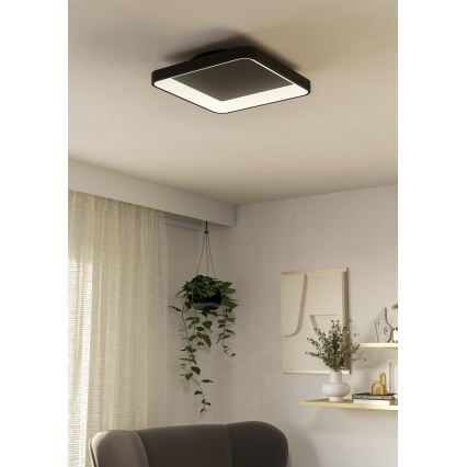 Eglo - LED Dimmable φωτιστικό οροφής LED/12W/230V 2700-6500K μαύρο + τηλεχειριστήριο