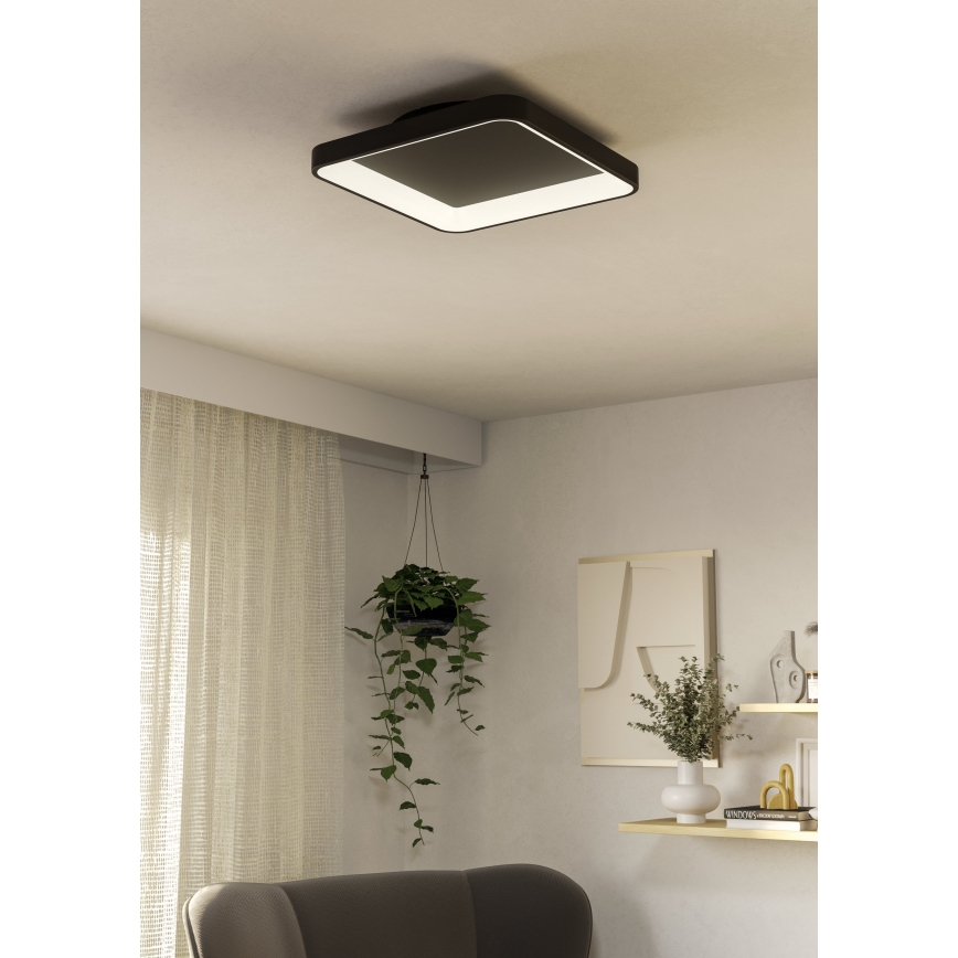 Eglo - LED Dimmable φωτιστικό οροφής LED/12W/230V 2700-6500K μαύρο + τηλεχειριστήριο