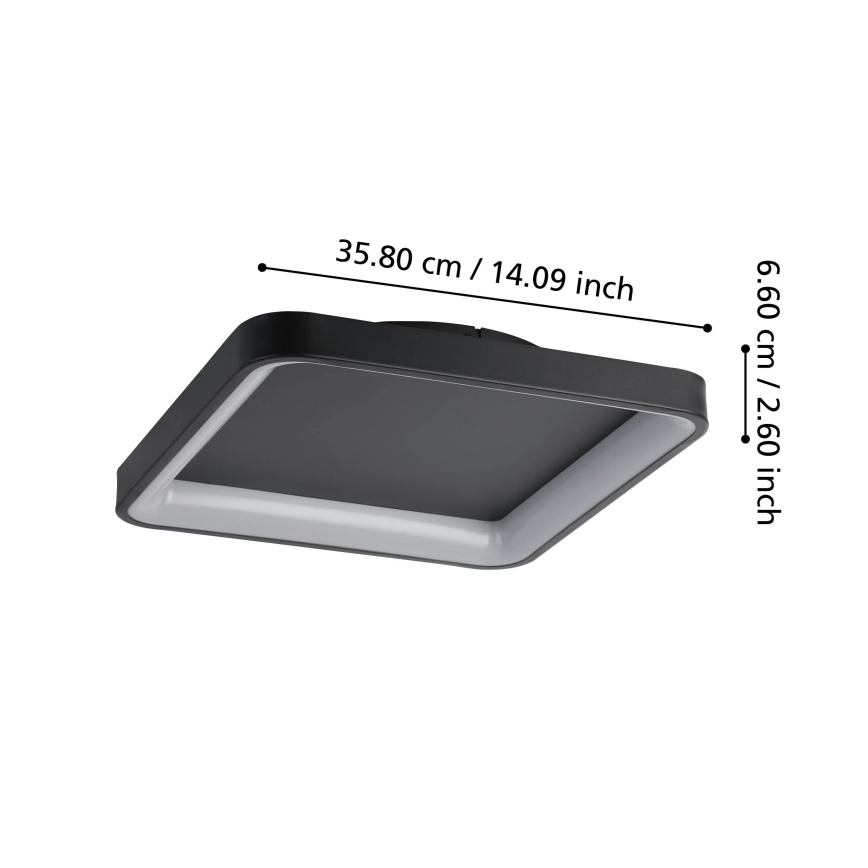 Eglo - LED Dimmable φωτιστικό οροφής LED/12W/230V 2700-6500K μαύρο + τηλεχειριστήριο