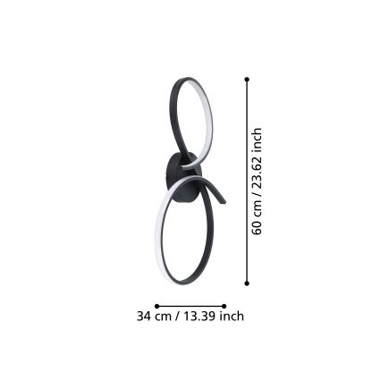Eglo - Φωτιστικό οροφής LED LED/21W/230V 3000K μαύρο
