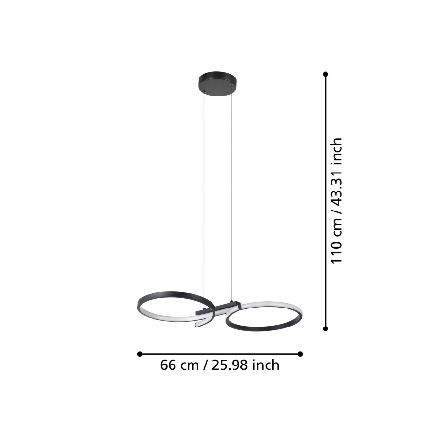 Eglo -  Κρεμαστό φωτιστικό οροφής LED LED/21W/230V 3000K μαύρο