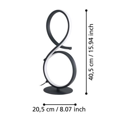 Eglo - Επιτραπέζιο φωτιστικό LED LED/11,4W/230V 3000K μαύρο