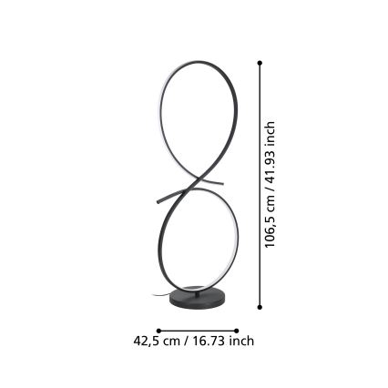 Eglo - Επιδαπέδια λάμπα LED LED/20W/230V 3000K μαύρο