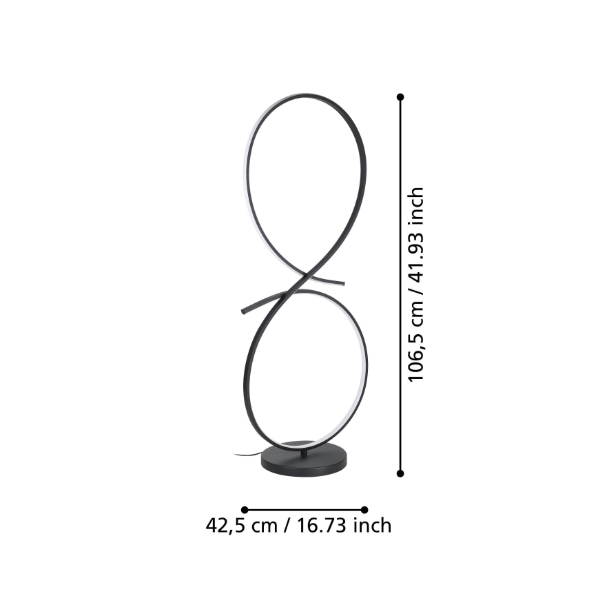 Eglo - Επιδαπέδια λάμπα LED LED/20W/230V 3000K μαύρο