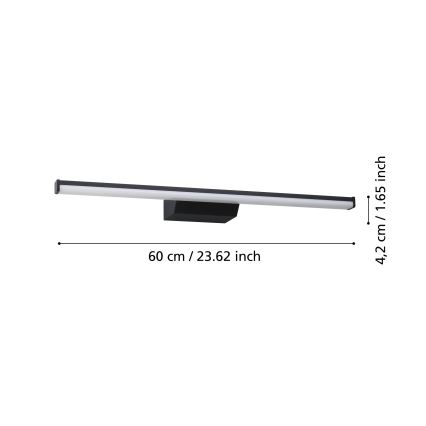 Eglo - LED RGBW Dimming μπάνιο φωτισμός καθρέφτη LED/12W/230V 2700-6500K IP44 μαύρο