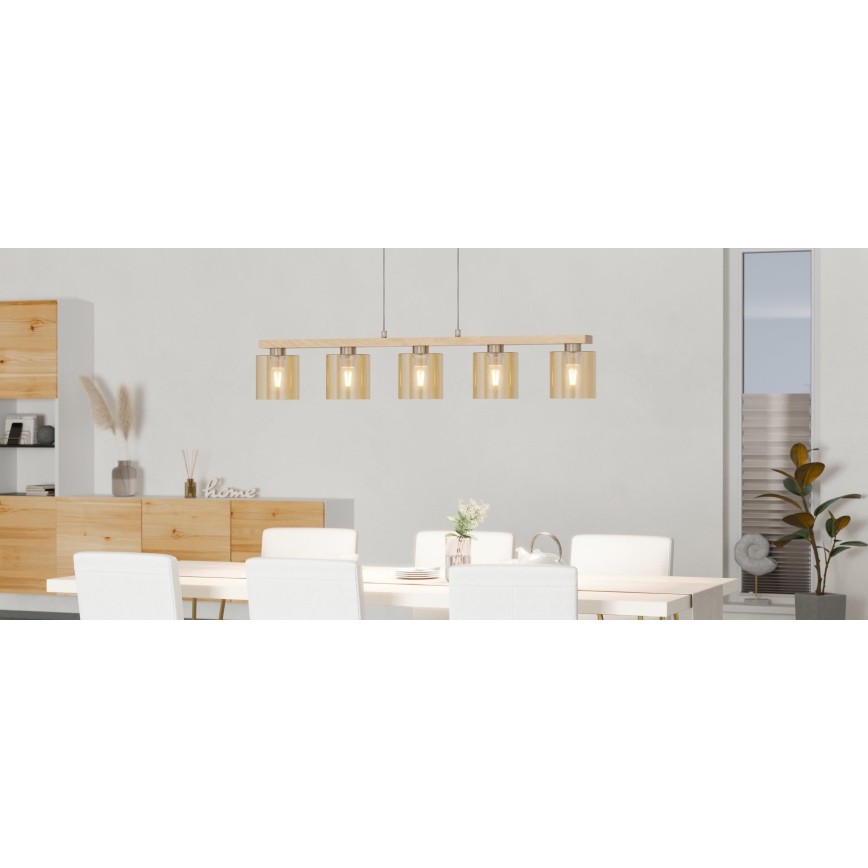 Eglo - Κρεμαστό φωτιστικό με καλώδιο 5xE27/28W/230V