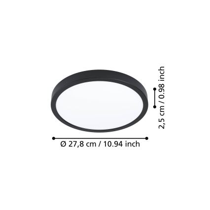 Eglo - Φωτιστικό οροφής LED/14,2W/230V 2700/4000/6500K Ø 27,8 cm μαύρο
