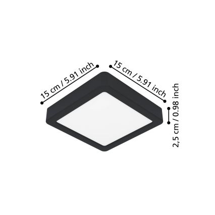 Eglo - Φωτιστικό οροφής LED LED/7W/230V 2700/4000/6500K 15x15cm μαύρο