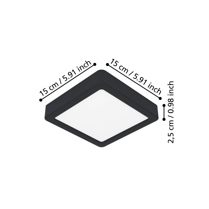 Eglo - Φωτιστικό οροφής LED LED/7W/230V 2700/4000/6500K 15x15cm μαύρο
