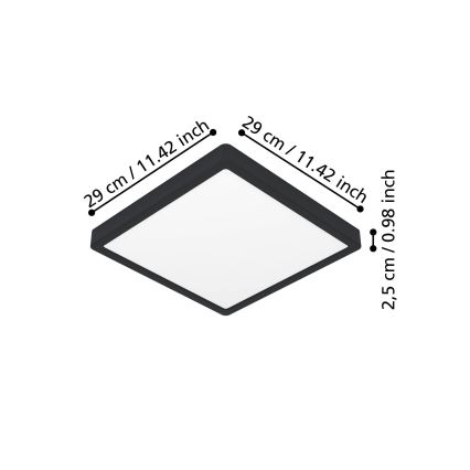 Eglo - Φωτιστικό οροφής LED/13W/230V 2700/4000/6500K 29x29cm μαύρο