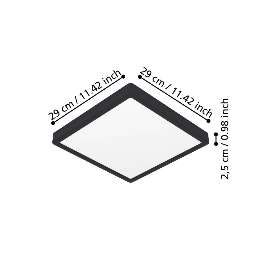 Eglo - Φωτιστικό οροφής LED/13W/230V 2700/4000/6500K 29x29cm μαύρο