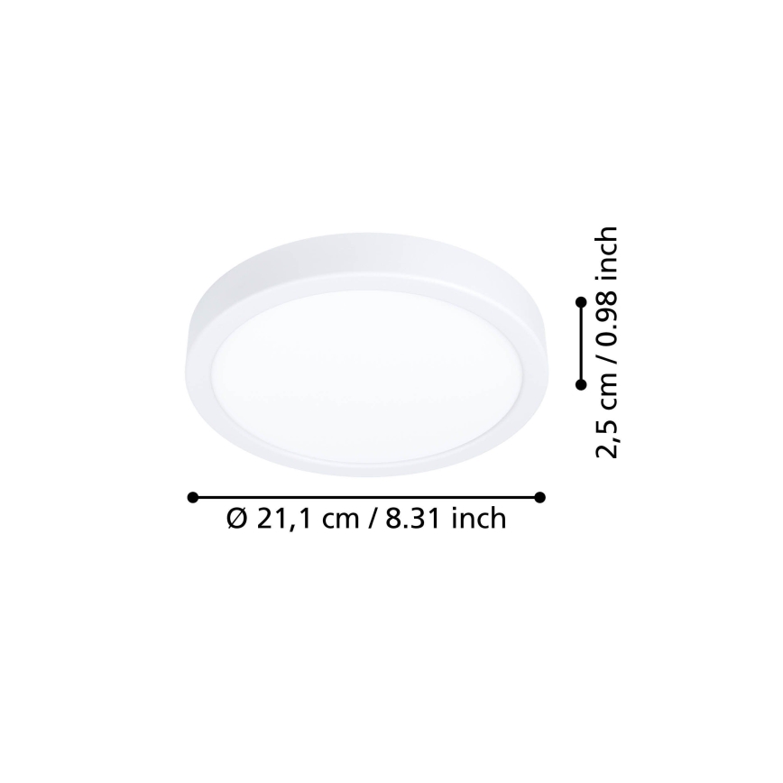 Eglo - Φωτιστικό οροφής LED LED/11,5W/230V 2700/4000/6500K διάμ. 21,1 εκ. λευκό