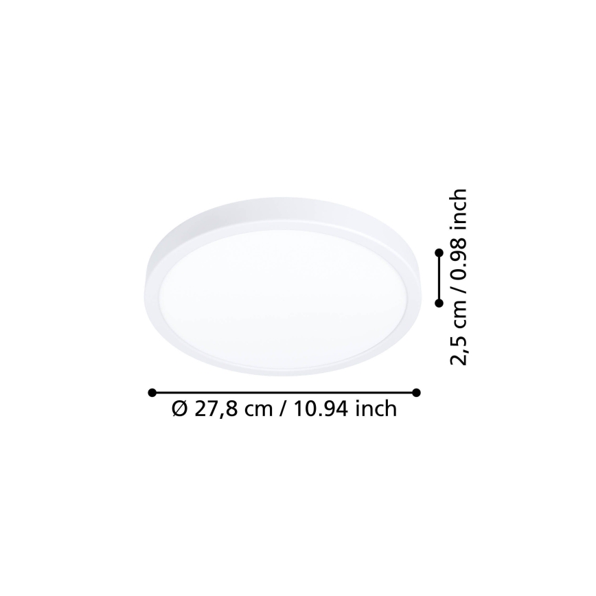 Eglo - Φωτιστικό οροφής LED/14,2W/230V 2700/4000/6500K διάμ. 27,8 cm λευκό