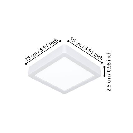 Eglo - LED φωτιστικό οροφής LED/7W/230V 2700/4000/6500K 15x15 cm λευκό