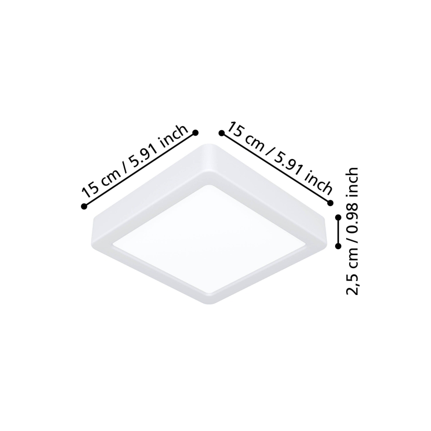 Eglo - LED φωτιστικό οροφής LED/7W/230V 2700/4000/6500K 15x15 cm λευκό
