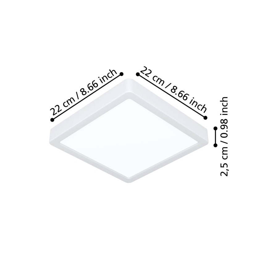 Eglo - Φωτιστικό οροφής LED/10,5W/230V 2700/4000/6500K 22x22 cm λευκό
