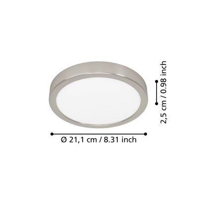 Eglo - Φωτιστικό οροφής LED/11,5W/230V 2700/4000/6500K διάμ. 21,1 cm ματ χρώμιο