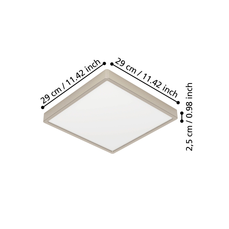 Eglo - Φωτιστικό οροφής LED/13W/230V 2700/4000/6500K 29x29 cm ματ χρώμιο