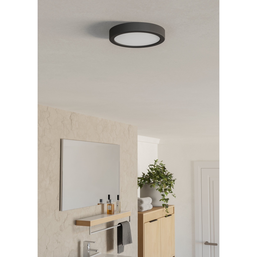 Eglo - Φωτιστικό οροφής για μπάνιο LED/7,5W/230V 2700/4000/6500K Ø 16,6 cm IP44 μαύρο