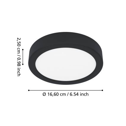 Eglo - Φωτιστικό οροφής για μπάνιο LED/7,5W/230V 2700/4000/6500K Ø 16,6 cm IP44 μαύρο