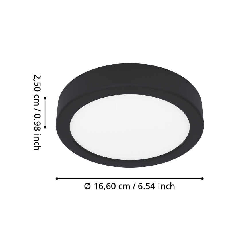 Eglo - Φωτιστικό οροφής για μπάνιο LED/7,5W/230V 2700/4000/6500K Ø 16,6 cm IP44 μαύρο