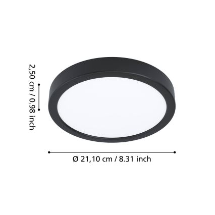 Eglo - LED Φωτιστικό οροφής για μπάνιο LED/11,5W/230V 2700/4000/6500K διάμ. 21,1 cm IP44 μαύρο