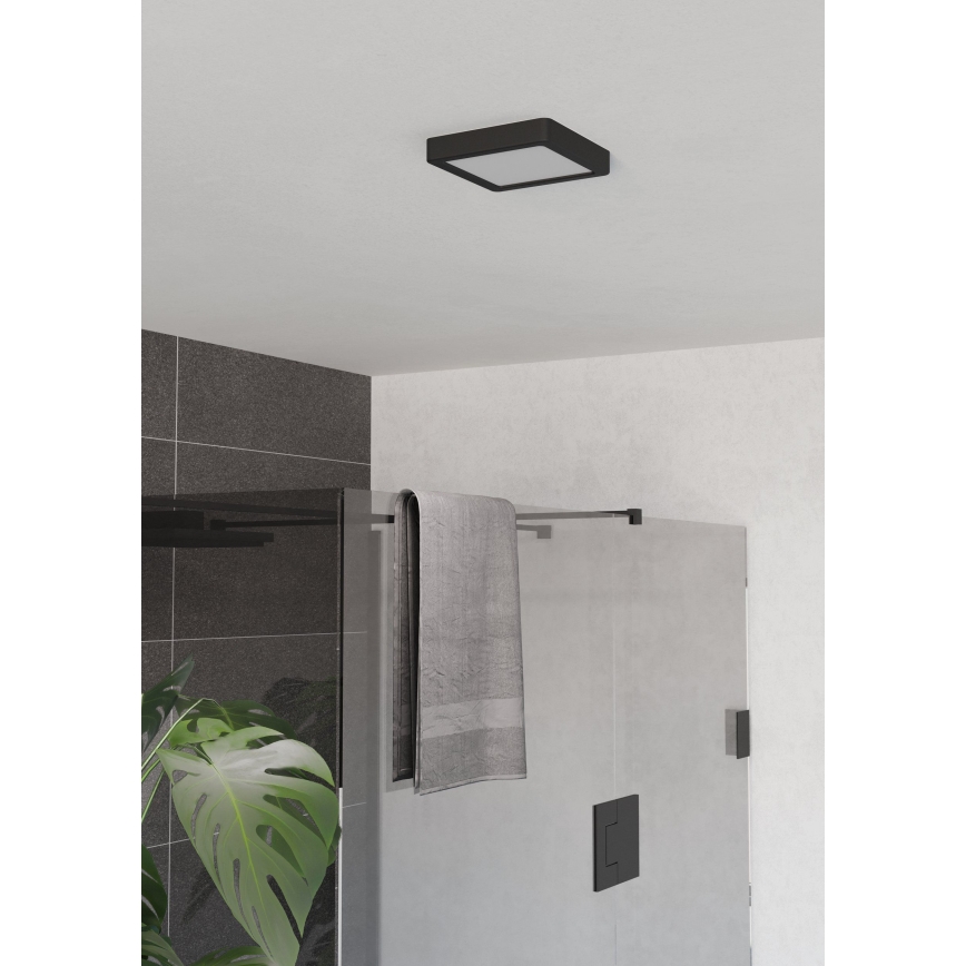 Eglo - Φωτιστικό οροφής για μπάνιο LED/7W/230V 2700/4000/6500K 15x15 cm IP44 μαύρο
