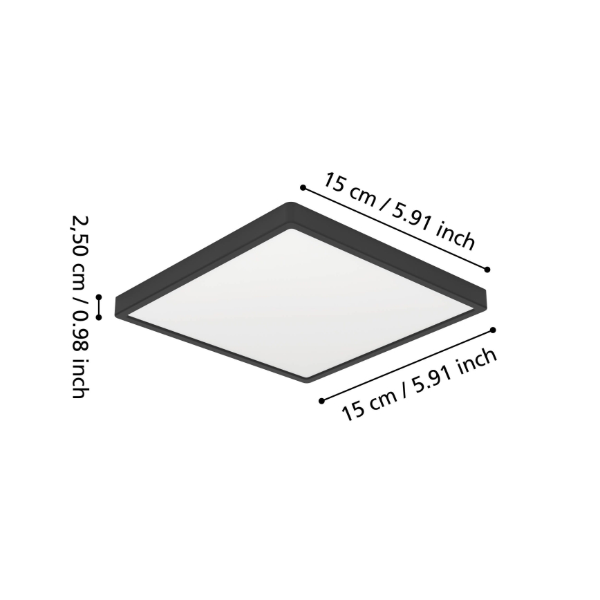 Eglo - Φωτιστικό οροφής για μπάνιο LED/7W/230V 2700/4000/6500K 15x15 cm IP44 μαύρο