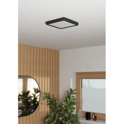 Eglo - Φωτιστικό οροφής LED για μπάνιο LED/10,5W/230V 2700/4000/6500K 22x22 cm IP44 μαύρο
